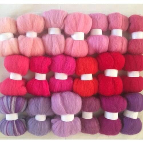 WFPFBEC wool for felting 190g 19colors 10g/color