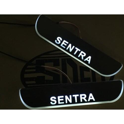 SNCN LED Car Scuff Plate Trim Pedal Door Sill Pathway Moving Welcome Light For Nissan Sentra 2013 -2016 2017 2018 Accessories