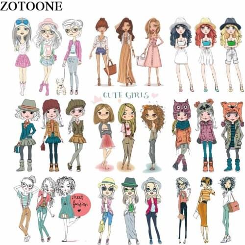 ZOTOONE Lovely Girls Patches Iron on Transfers for Clothing Applique Heat Transfer Vinyl Stickers for Clothes DIY Thermal Press