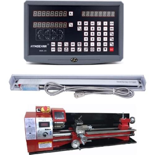 WM210V Lathe Complete Precision Instrument DRO kit 2 Axis Digital Readout with X axis Y axis 2 Pieces Linear Scales Encoders