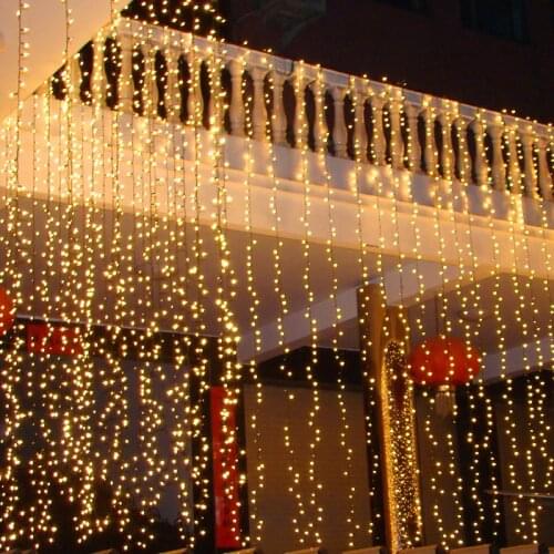 10x1m 1.5m 2m Outdoor Courtyard Decorative Curtain Lights Christmas Light Decoration for Home Garden Fairy Light String Garland