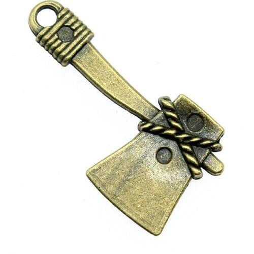 WYSIWYG 4pcs Ax Charms Pendant DIY Jewelry Findings Antique Bronze Tone Ax Pendant 40mm