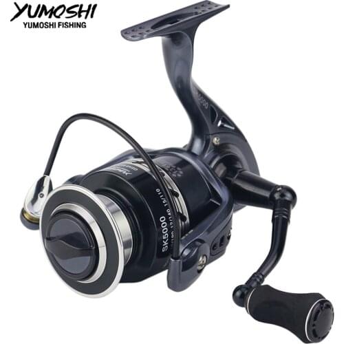 NEW yumoshi 13+1BB 5.5:1 CNC Rocker Metal Fishing Reel pesca carp fishing spinning wheel casting spinning reels fishing reels SK