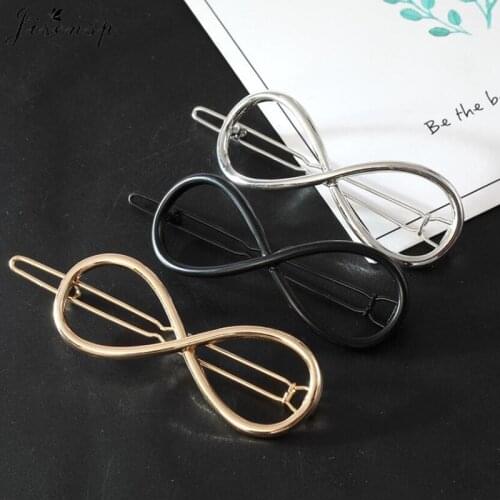 Jisensp Girls Hairpins Hair Simple Fashion Geometric 8 font Barrettes for Women Infinite Symbol Hair Pins Head Accessories