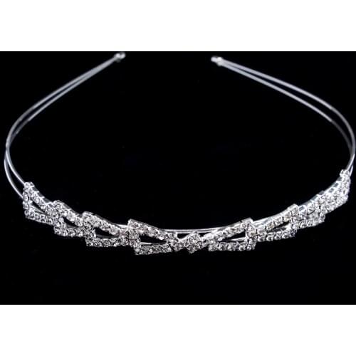 Pearl Headband Rhinestones Inlaid Double Row Headpieces Simple Elegant Blings Fashion Hair Accessories for Women Girls BN