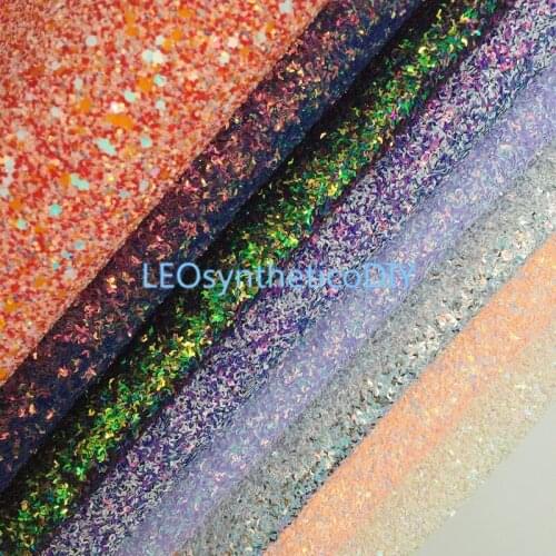 1PC 21X29CM Glitter Fabric, Chunky Glitter Leather, Glitter Leather Sheets For Making Bows LEOsyntheticoDIY 6S23B
