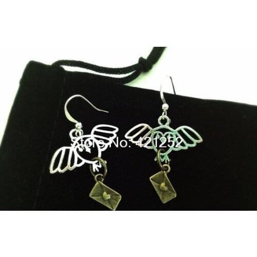 10pairs/lot HP Hogwarts letters Earrings owl envelope earrings