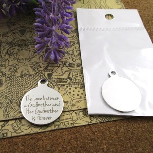 10pcs--"the love between a godmother and her god mother "stainless steel charms more style for choosing DIY Charms pendants