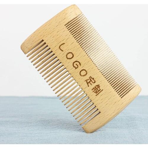 1000pcs/lot 2 in 1 Wood Hair Comb Close tine comb Tooth Hairbrush combs Wooden Perforated strainer combs Can customize logo