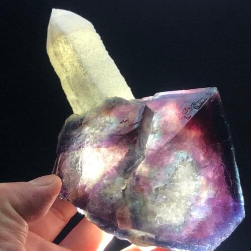 1133.3g,Large grain, rare octahedral dream fluorite and crystal paragenetic mineral specimen QUARTZ GEM furniture decoration