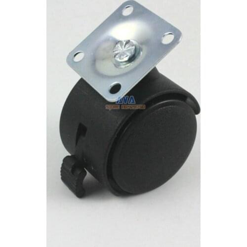 4 Swivel Caster Wheels / 40mm ( 1.5" ) Nylon Wheel Furniture Wheel Chair Wheel With Brake