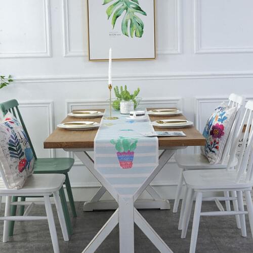 DEFU fashion simple waterproof linen table runner Modern table cloth Wedding Party Home hotel table decorative resistant dirty