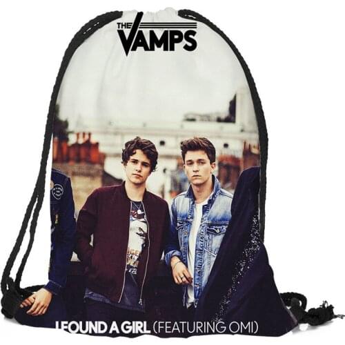 Custom The Vamps Drawstring Bag Silk Soft Bag Large Sapacity Custom Logo Printing Backpack More Size