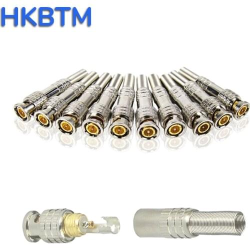 BNC male solderless BNC connector for security cctv camera system Coax CAT5 Video Balun Adapter Plug