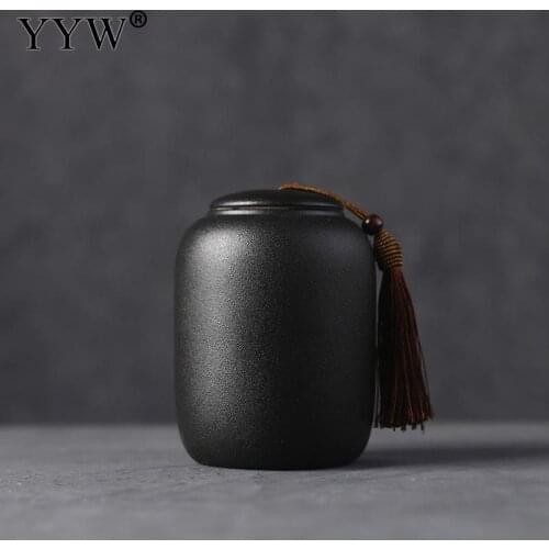 Black Tea Box Organizer Kitchen Ceramic Jar Seal Storage Holder Sweetmeats Candies Cans Teaware Tea Caddies Tin Containers