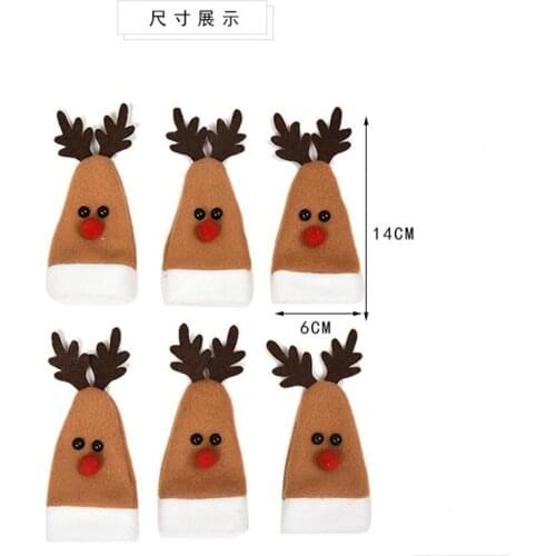 Linen Holiday Santa Claus Champagne Bottle Cover Christmas Red Wine Bottle Covers Bag Christmas Decorations For Home 5z