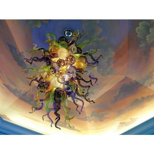 Longree Elegant Colorful Blown Glass Chandelier for Wedding Decor Crystal Stairs Kitchen LED lighting chandelier On Sale