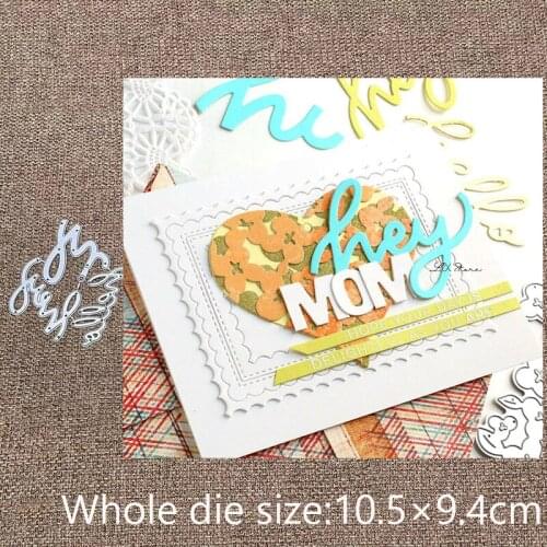 XLDesign Craft Metal stencil mold Cutting Dies Hello Hey Hi letters scrapbook die cuts Album Paper Card Craft Embossing
