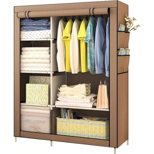 Minimalist Modern Reinforced Large Wardrobe DIY Non-woven Foldable Portable Clothing Storage Cabinet Dustproof Cloth Closet