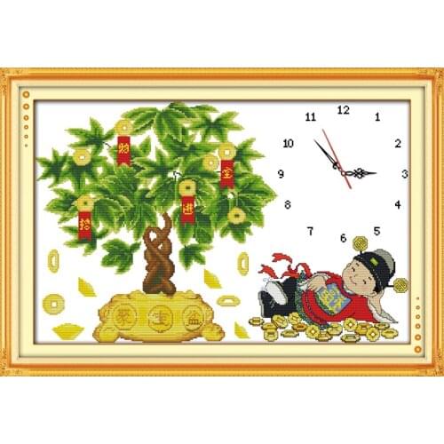 Bring in wealth and treasure cross stitch kit 14ct 11ct count print canvas wall stitching embroidery DIY handmade needlework