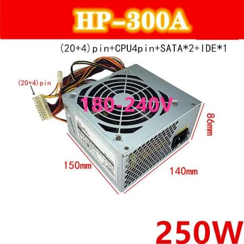 New Original PC PSU For Great Wall Power Supply for Filent Fesktop with Large Fan 250W Switching Power Supply HP-300A