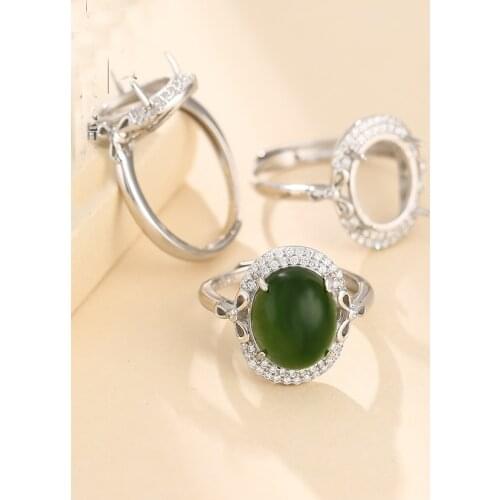 10*12mm 925 STERLING SILVER women Semi Mount Bases Blanks base blank Pad ring Setting wedding jewelry findings diy A5910