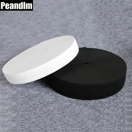 PEANDIM 2.0 cm Width 20meters Black White Garment Sewing Accessories Elastic Webbing Band Sewing Elastic