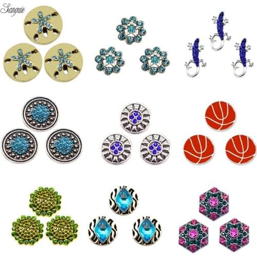 Fit 18mm Ginger Snaps Button Necklace pendant Bracelet Jewelry Mix rhinestone snap Animal gecko metal Enamel Snap Button gem