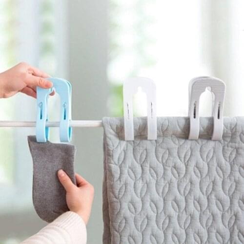 1set Laundry Clothes Pins Plastic Hanger Clips Towel Clothes Pegs Clothespin Beach Sunbed Sheet Drying Cleaning Accessories