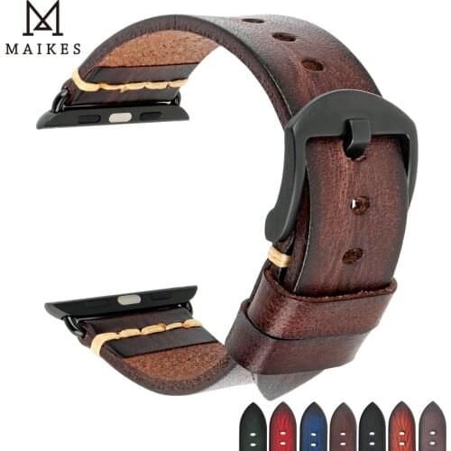 New Arrival Watch Accessories apple watch bands 42mm 44mm & apple watch strap 38mm 40mm Genuine Leather SKULL relief buckle
