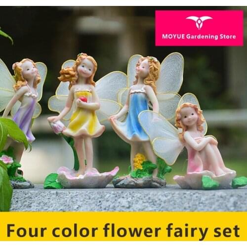 Fairy Ornaments Bonsai Micro-Landscape Decoration Gifts Christmas Flowers Elf Girl Personality Resin Crafts