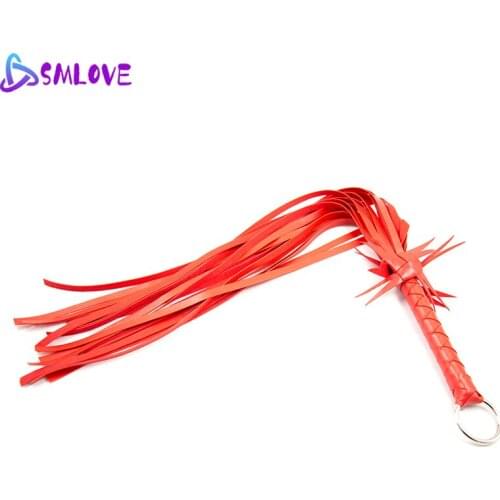 SMLOVE Exotic Accessories Tassel Whip Flogger Flirting Pu Leather Whip Bdsm Bondage Training Beat Stimulation Role-Playing Tools