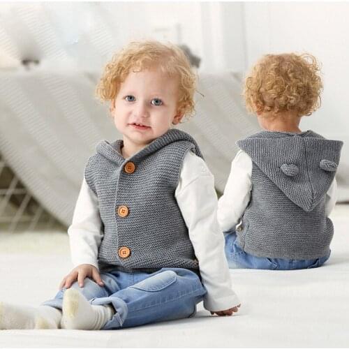 Baby girl sweater woolen jacket solid European hooded sweater jacket for 1-3years baby newborn infant kid outerwear clothing