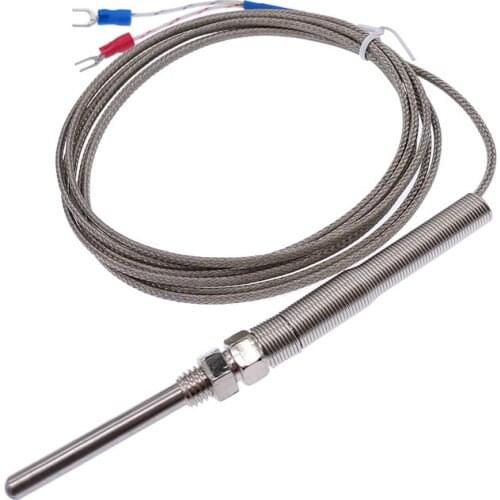 30mm K type thermocouple probe type thermocouple stainless steel probe thermocouple 0~400℃ temperature sensor 1m2m3m4m5m cable