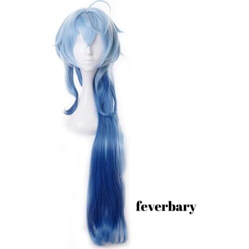 Genshin Impact Cosplay Wigs Ganyu Cosplay Wig Gradient Blue Long Wig Heat Resistant Synthetic Hair