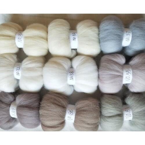 WFPFBEC felt 450g 50g/color 9colors wool for needle kit doll merino wool roving sheep wool fiber diy crafa