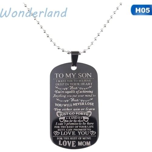 Dog Tags Pendant Necklace Family Jewelry To My Son Daughter I Want You To Believe Love Dad Mom Necklace Military Army Cards