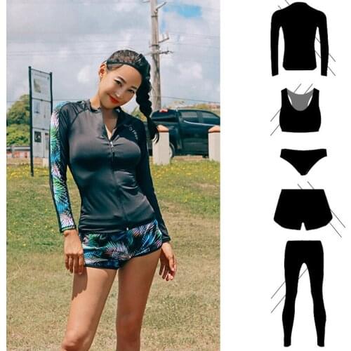 Womens Long Sleeve Rash Guard Sun Protection Swim Shirts Surf Swimsuit 5pcs Full Swimwear Beachwear Yoga Jogger Tracksuit Men