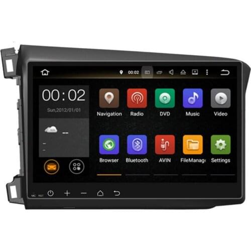 10.2'' Android 10 4324G Car DVD Player GPS Navigation System Media Stereo Radio for Honda Civic 2012-2014 Sat Audio Video USB