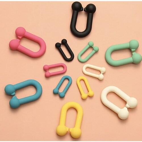 20pcs/lot Colorful Acrylic Buckle Beads DIY Earrings Bracelets Necklace Strap Loops Connector Accessory Acrylic Chains N438-02