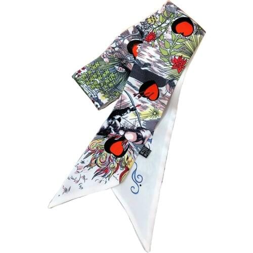 2021 Summer Ladies Scarf Fashion Printed womens Luxury hair scarf Wrap Bag Handle Ribbon Gift Shawl Scarf turban headband M2