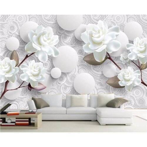 Custom Self Adhesive wallpaper 3D photo murals minimalist flower background wall living room bedroom papel DE parede Waterproof