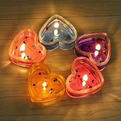 5pcs Romantic Tealight Making Heart Star Circle Shape Wax Containers Candle Mold Tealight Cups Plastic Candle Molds Making