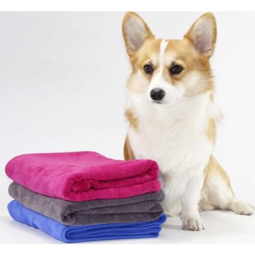 Pet Absorbent Towel Dog Cat Bathrobe Drying Blanket Mattress Microfiber Supper Absorbing Water Dry Hair Big Size 140*70cm