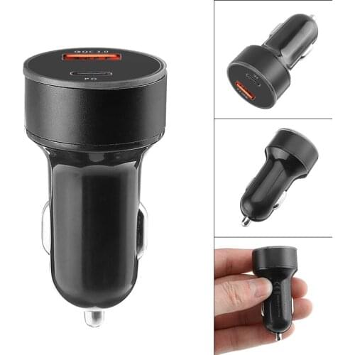 LCD Display Car Charger Quick Charge QC3.0 USB PD Type-C Cigarette Socket Fast Cars Chargers Mobile Phone Charging Parts