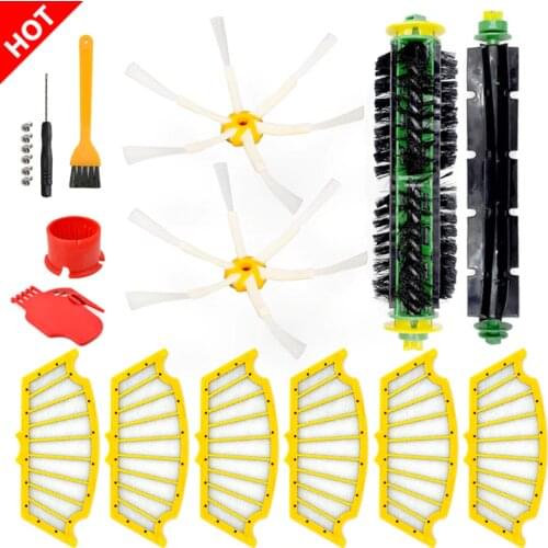 Side Brush Flat Filter Bristle Flexible Brush for iRobot Roomba 500 Series 510 520 521 530 535 540 550 560 570 580 Robot Hoover