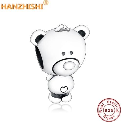 2020 Winter 925 Sterling Silver Animal Bear Charms Beads Fit Original European Charm Bracelet Necklace Jewelry Making berloque