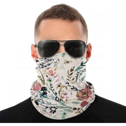 Floral Flowers Spring Leaves Magic Scarf Half Face Mask Fashion Tube Mask Tubular Bandanas Dustproof Headwear Outdoor Hiking