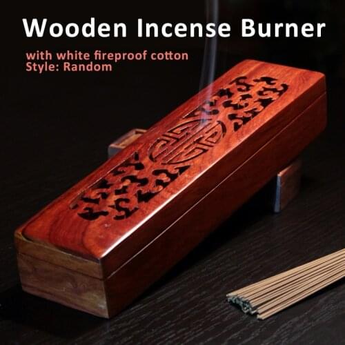 Wooden Rosewood Hollow Out Incense Burner Censer Holder Box Spirituality Relax Home Decor Crafts Wood Carving Crafts