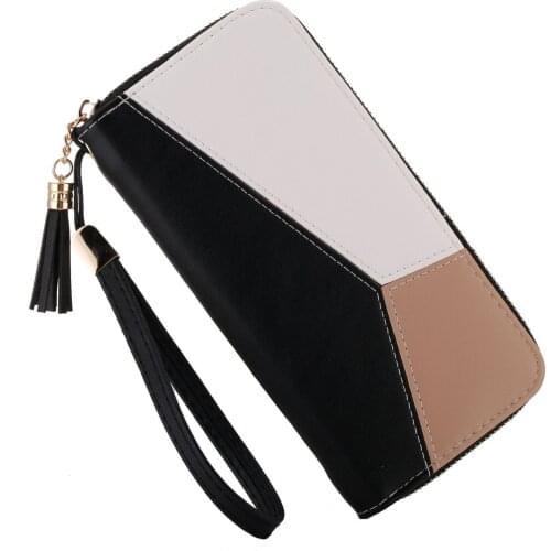 Geometric Women Cute Pink Wallets Pocket Purse Card Holder Patchwork Wallet Lady Female Fashion Long Coin Burse Money Bag